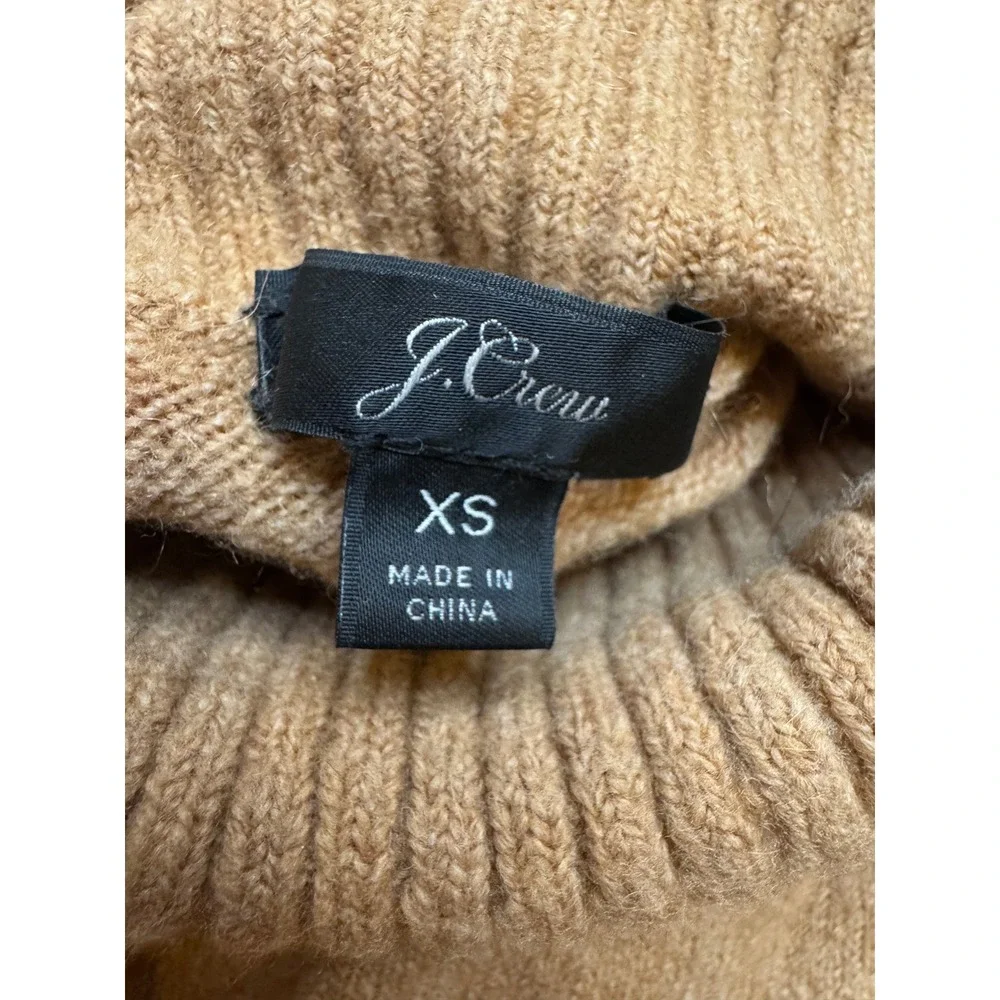 J. Crew XS Camel Alpaca Wool Blend Turtleneck Sweater‎ Oversized Soft Cozy
